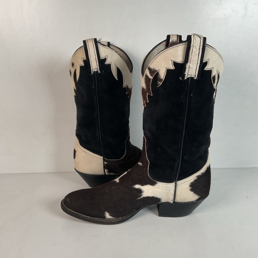 Vintage Larry Mahan Cow Hair Cowgirl Pony Boots 8 B - Picture 14 of 16